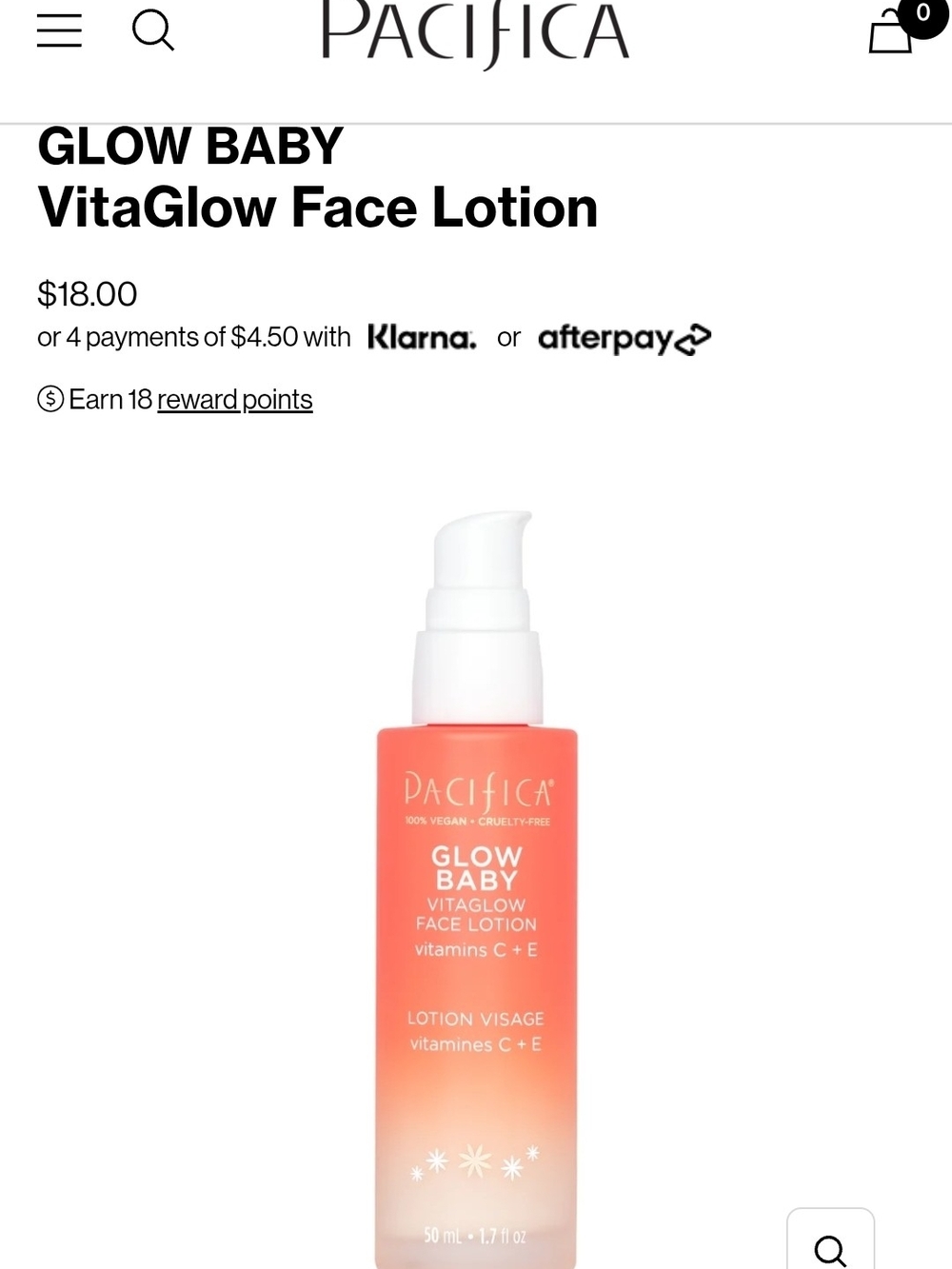 Pacifica Glow Baby VitaGlow Face Lotion - Vitamin C & E